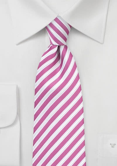 Cravatta magenta righe bianco