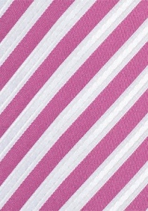 Krawatte Business-Streifen magenta weiß