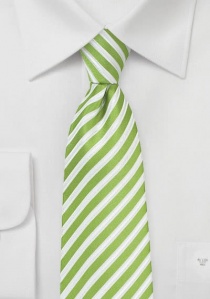 Cravatta righe bianco verde