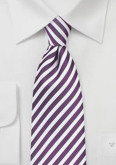 Cravatta righe bianche lilla