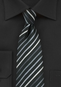 Cravatta righe nero argento