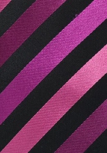 XXL-Krawatte stylisches Streifenmuster magenta tiefschwarz