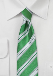 Krawatte schmal geformt Streifenmuster waldgrün