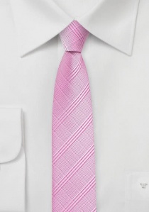 Cravatta da uomo a quadri stretti struttura rosa