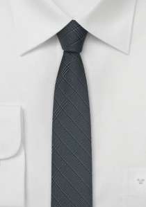 Krawatte schmal Karo-Oberfläche anthrazit