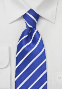 Clip cravatta strisce blu reale bianco perla