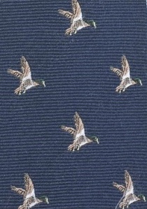Cravatta da caccia in lana notte blu pernice