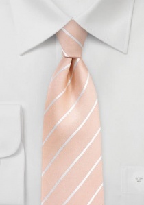Cravatta righe bianche albicocca