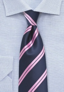Cravatta righe blu rosa