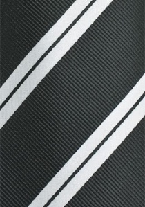 Cravatta design a righe notte nero perla bianco