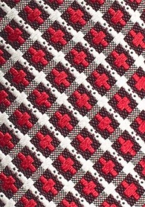 Cravatta Cross Surface Rosso ciliegia Avorio