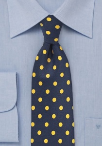 Cravatta blu pois gialli grandi