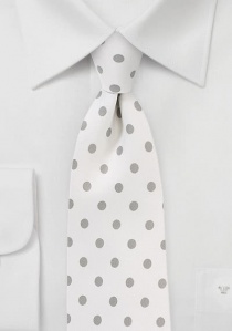 Cravatta grossolana maculata bianco neve grigio