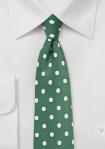 Cravatta a pois grossolani verde abete bianco