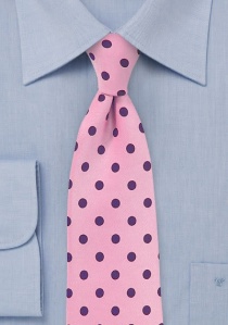 Cravatta grossolana a pois rosé viola