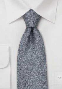 Cravatta seta paisley argento