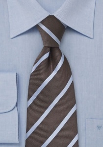 Kinder-Krawatte Streifendesign mokka-farben hellblau