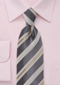 Cravatta da uomo con motivo a righe antracite