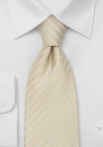Cravatta righe crema bianche