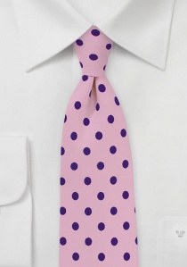 Cravatta con motivo a pois grossolani rosa blu