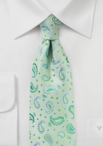 Cravatta business con motivi paisley verde pallido