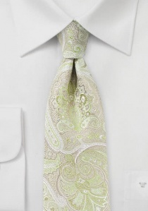 Cravatta con motivo Paisley Verde chiaro Bianco