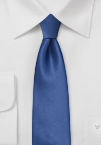 Cravatta business stretta in polifibra blu