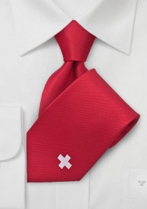 Cravatta Svizzera sottile rossa