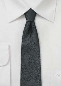 Cravatta sottile paisley nero