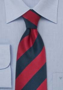 Clip cravatta design a righe blu notte rosso