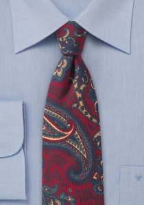 Cravatta Paisley in lana rossa