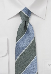 Cravatta in seta grezza blu ghiaccio grigio