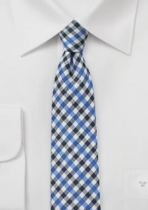 Cravatta quadri blu grigio