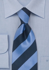 Clip cravatta a righe blu ghiaccio blu scuro