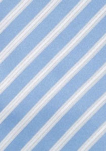 XXL-Kravatte Streifendessin taubenblau weiß