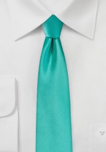 Cravatta stretta a tinta unita blu verde