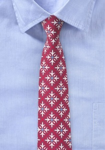 Cravatta rossa con motivo ornamentale a quadri