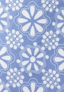 Cravatta in cotone blu baby con stampa floreale