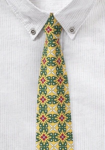 Cravatta giallo/verde con disegno Talavera