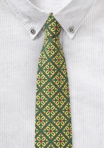 Cravatta con motivo a piastrelle verde smeraldo