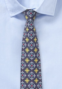 Cravatta stretta in cotone stampato della