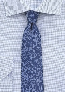 Cravatta da uomo XXL con motivo floreale blu reale