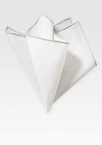 Quadretto da taschino in lino bianco naturale con