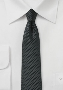 Cravatta slim stripe surface ink nero