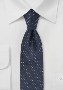 Cravatta sottile blu puntini