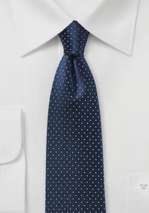 Cravatta pois bianco blu