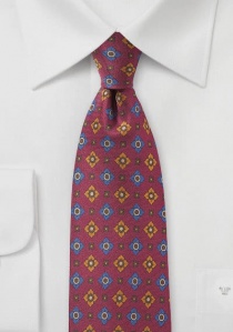 Cravatta con motivo floreale inglese bordeaux