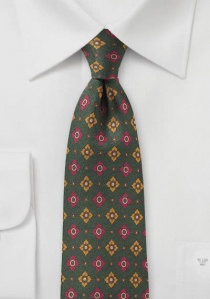 Cravatta con motivo floreale inglese verde nobile