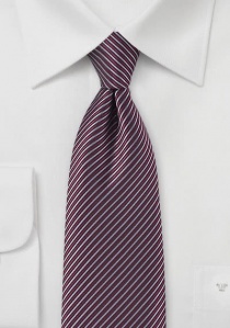 Cravatta righe lilla bordeaux