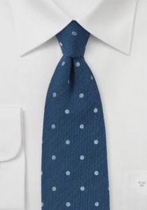 Cravatta stile denim a pois blu oltremare